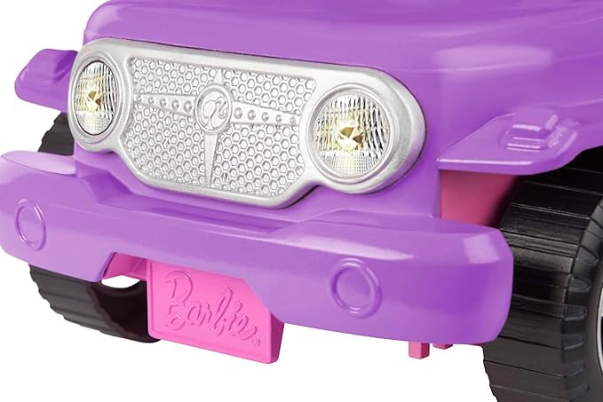 Barbie Off-Road Vehicle, Purple with Pink Seats and Rolling Wheels, 2 Seats, Gift for 3 to 7 Year Olds