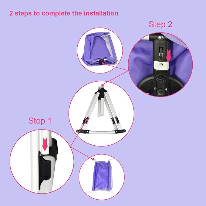 Anivia Doll Bed Furniture 2 Function Toy, Doll Bed and Doll Swings Together for 18 inches Baby Dolls, Baby Doll Crib with Bottom (DP601PURPLE)