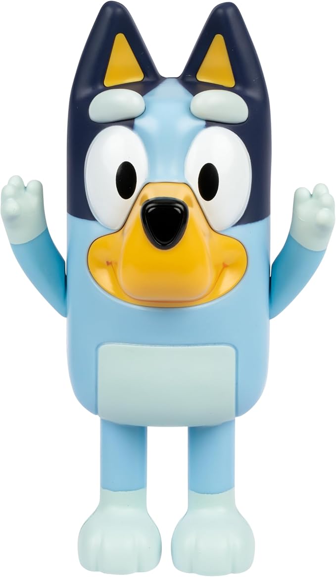 Bluey Hide & Seek Game, Hide The Figure and Press her Nose to Start The Built-in Timer, Talks and Giggles to Help Kids find her, When Found, Kids can Dance to Theme Song