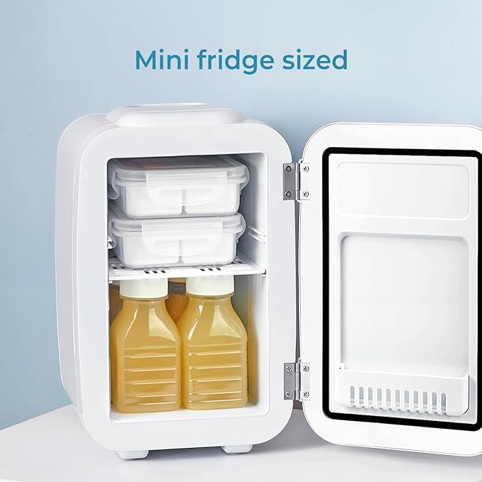 carrotez 2 Compartment Snack Containers, Mini Snack Containers for Mini Fridge, Small Food Storage Containers, Airtight Lids, Reusable, 1.1 cup, 6 PACK