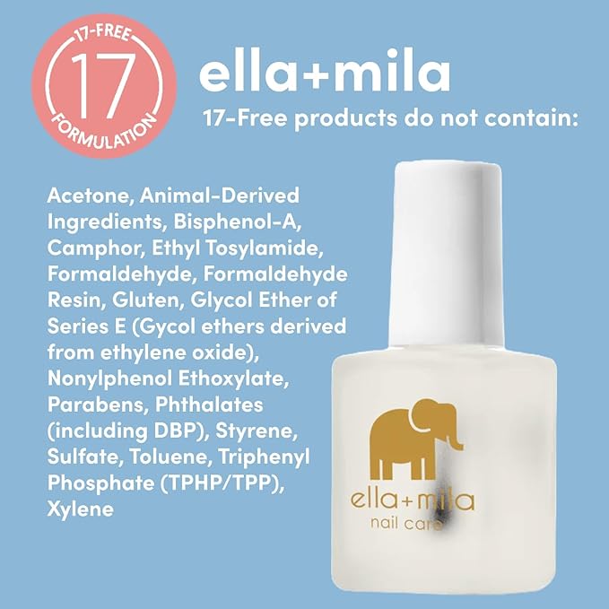 ella+mila "No More Biting" Nail Polish - Bitter Taste Nail Biting Treatment for Kids & Adults - Effective Thumb Sucking Stop for Kids (2-Pack)