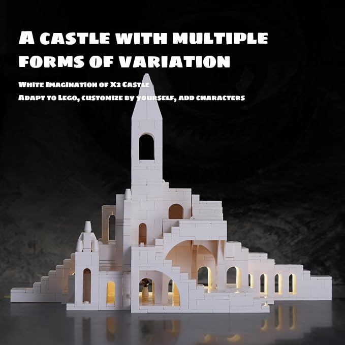 Magic Maze Building Block，White Imagination of X2 Castle Building Blocks（980PCS Gifts for Adults