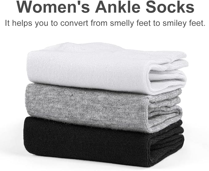 CHARKING 8 Pairs Ankle Socks for Women - Non Slip Cotton No Show Low Cut Casual Socks