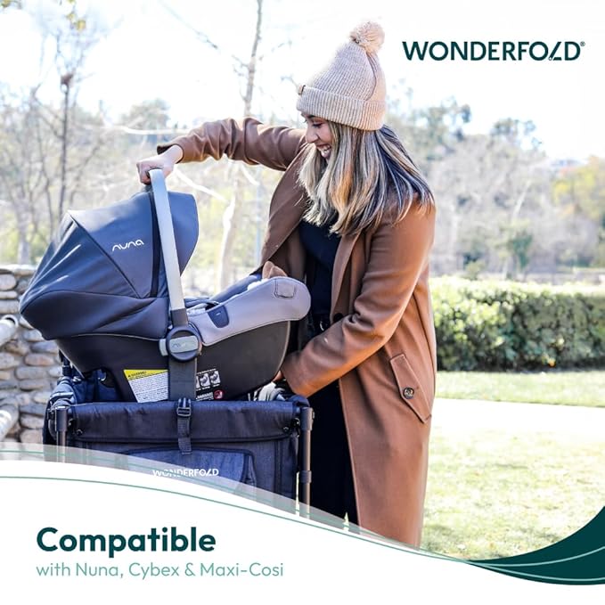 WONDERFOLD Stroller Wagon Car Seat Adapter - Secure Attachment for Infant Car Seat Makes Room for Baby and Another Child Opposite (Fits Only W2 Series)