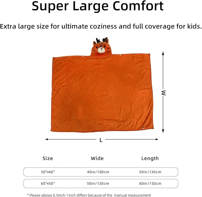 Baby Bath & Hooded Towels Kid Wearable Hoodie Blanket Baby Towels with Hood Soft Cozy Flannel Toddler Bath Towel Gifts for Boys Girls(Elk 50 * 40)