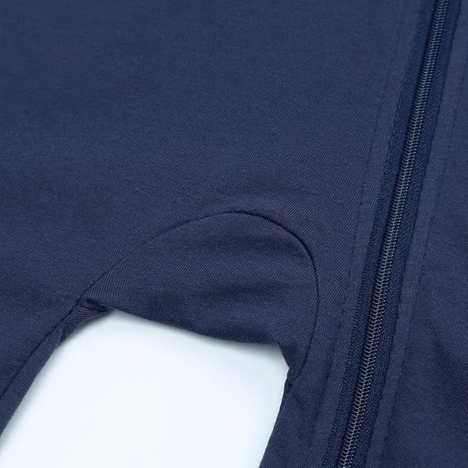 JunNeng 2 Pack Footless Long/Short Sleeve Baby Romper with Zipper Cotton Infant Sleepwear