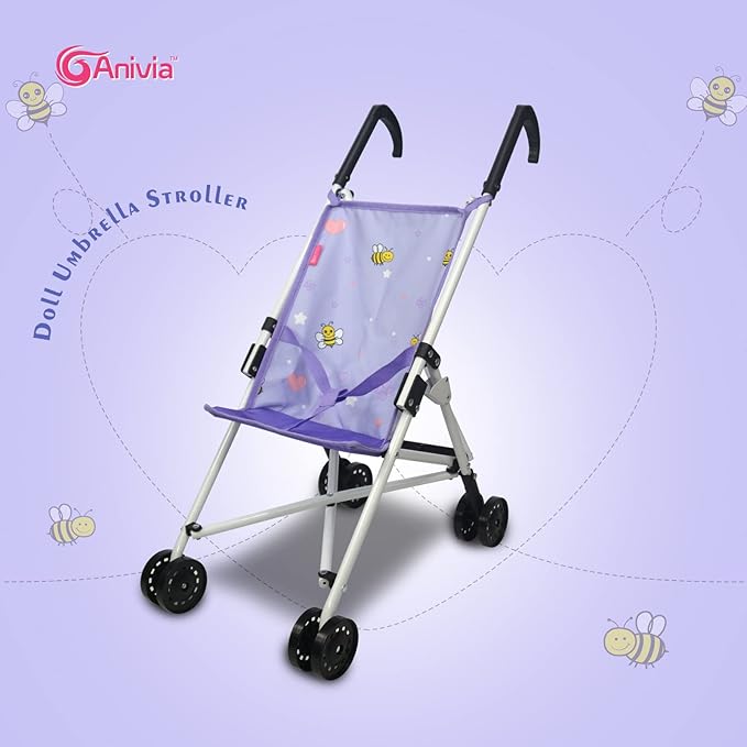 Anivia Stroller Toy Collection Doll Stroller Baby Doll Accessories for Toddlers 1-3Heart Design Gifts for Toddlers and Girls Toy Stroller