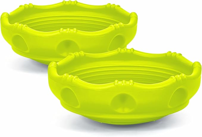 Simplay3 Two Sided Rock Around Wobble Disk and Climbing Dome 2 Pack for Toddlers and Kids - Rocking and Climbing - Indoor/Outdoor - Yellow/Green, Made in USA (2 Pack)