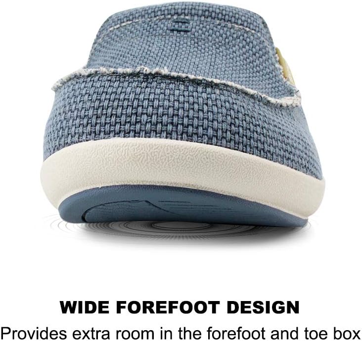 Mens Slippers with Arch Support, Canvas House Slipper for Men with Velvet Lining, Slip On Clog, Indoor Outdoor House Shoes with Anti-Skid Rubber Sole