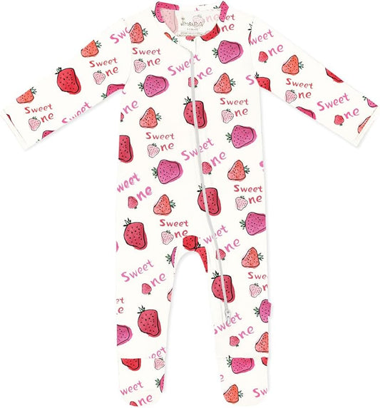 Jimonda Baby Girls Boys Footed Pajamas,Rayon From Bamboo,2 Way Zipper Long Sleeve Soft Sleeper Pjs,Infant Tie-dye Romper