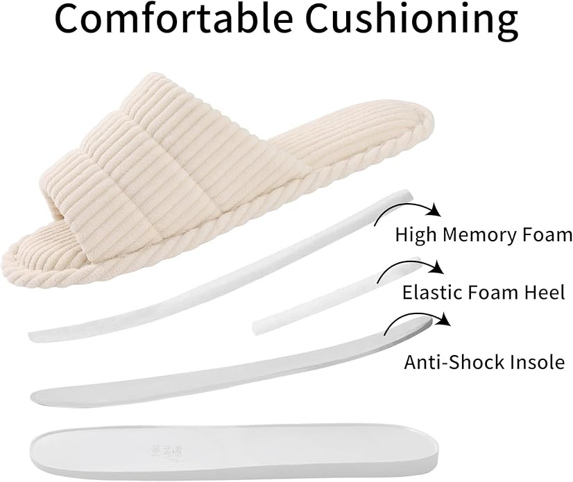 shevalues Summer House Slippers for Women Men Breathable Waffle Indoor Slippers Slip-on Open Toe Home Shoes