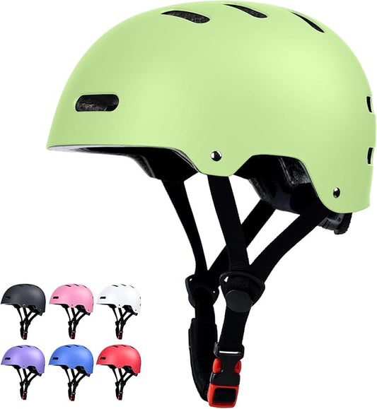 Skateboard Bike Helmet for Adults Women Men Youth Kids (2-3-5-8-14+ Years Boys Girls) - Lightweight Multi-Sport Adjustable Helmets for Bicycle Skateboard Scooter Skate Cycling