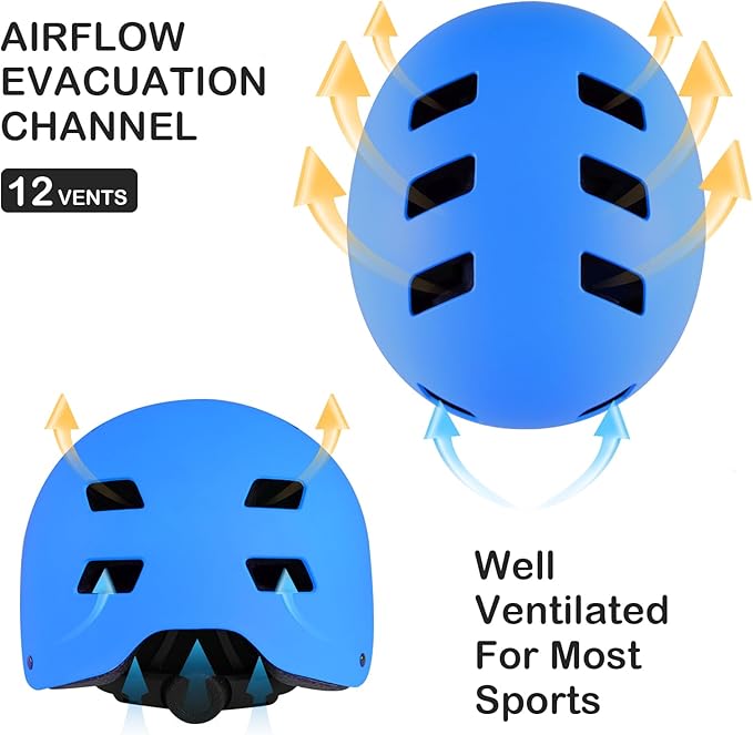 Kids Bike Helmet for 3-5-8-14+ Age Girls and Boys, Kids Helmet with Knee Pads Elbow Pads Wrist Guards,Ventilation Multi-Sport Scooter Roller Skate Rollerblading Skateboarding Climbing Cycling