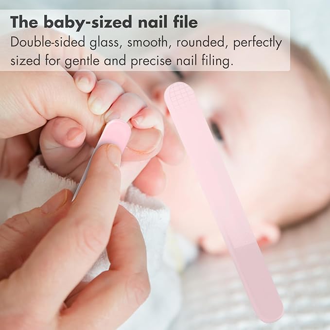 Baby Nail Kit, 4-in-1 Baby Nail Care Set with Cute Case, Baby Nail Clippers, Scissors, Nail File & Tweezers, Baby Manicure Kit and Pedicure kit for Newborn, Infant, Toddler, Kids-Owl Pink