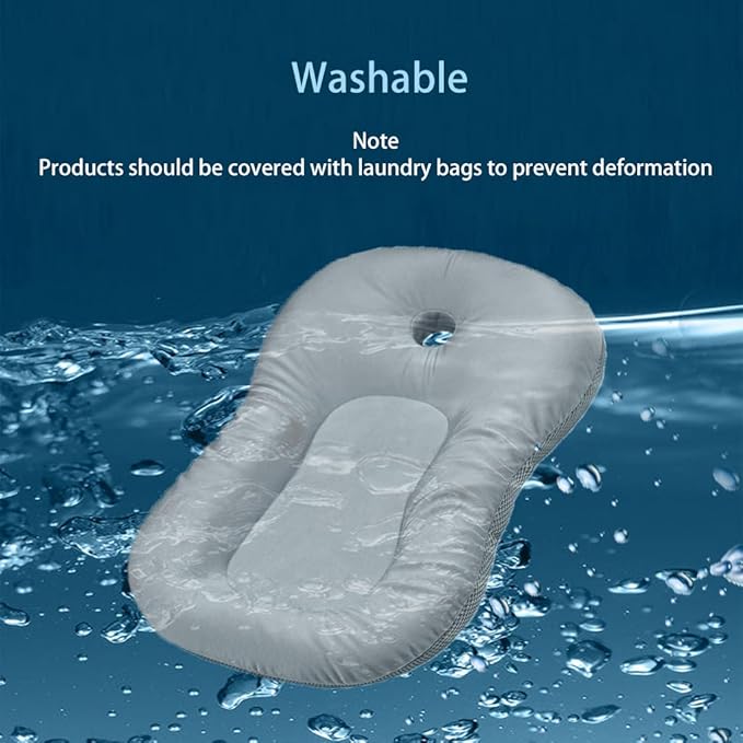 Baby Bath Mat, KAKIBLIN Baby Bath Cushion Soft Anti-Slip Bath Pad Toddler Bath Pillow, Grey