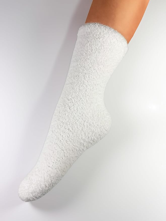 Fuzzy Socks 12 Pairs Fluffy Cozy Soft Womens Girls Plush Warm Sleep House Sock Winter Holiday Bulk Pack