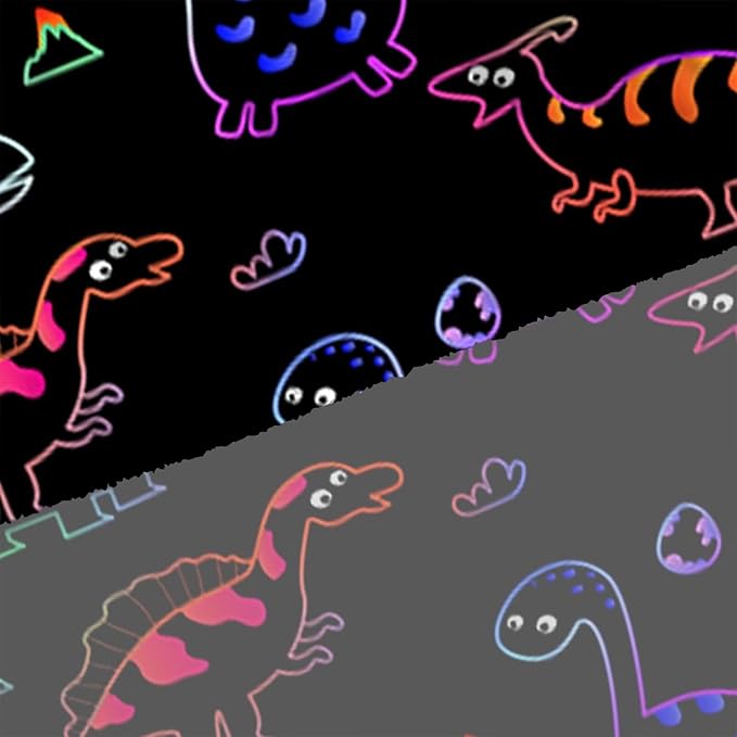 Kids Colorful Dinosaur Sheets Queen Cute Dionsaur Bedding Set for Boys and Girls 4 Pcs Kids Sheets Queen with 1 Fitted Sheet, 1 Flat Sheet and 2 Pillowcases