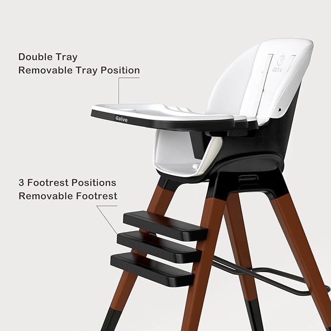 8 in 1 Convertible Wooden High Chair, Adjustable Baby High Chair for Babies and Toddlers with Tray, Easy to Clean, Grow with Family|Booster|Learning Table|High Stool