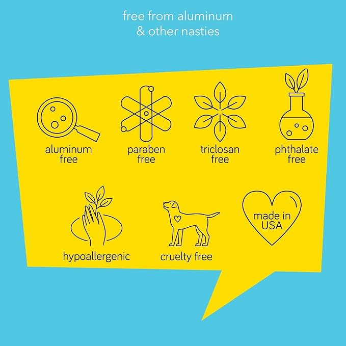 Fresh Monster Natural Deodorant for Kids & Teens I Mom's Choice Gold Award Winner | Aluminum-Free, Paraben-Free, Hypoallergenic I 24-Hour Protection I Coconut-Lemon Scent I 1.76 oz