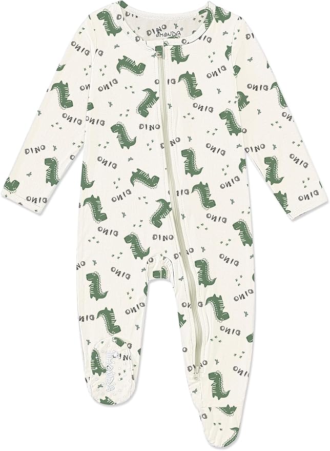 Jimonda Baby Girls Boys Footed Pajamas,Rayon From Bamboo,2 Way Zipper Long Sleeve Soft Sleeper Pjs,Infant Tie-dye Romper