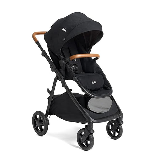 Joie Ginger 4-in-1 Convertible Pramette and Stroller with A Deep Recline, Height Adjustable seat, All-Terrain Wheels, Extra Storage – for Newborns and Toddlers (Shale Dark)