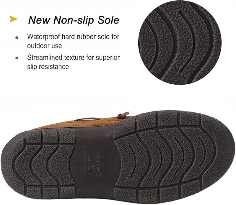 Zigzagger Men's Moccasin Slippers Memory Foam House Shoes, Indoor and Outdoor Warm Loafer Slippers