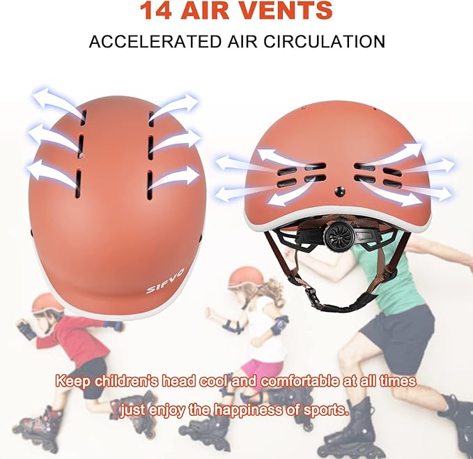 Kids Helmet, SIFVO Kids Bike Helmet Skateboard Helmet Scooter Helmet All-Round Protection Boys Girls Bike Helmet Kids to Youth Extended Visor Adjustable & Durable 51-55cm