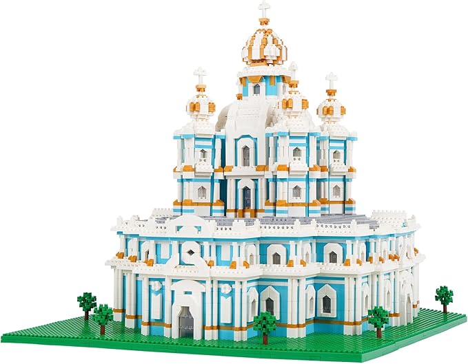 Micro Mini Blocks Smolny Cathedral Model Building Blocks Set Architecture Model Mini Building Blocks Gifts for Adult