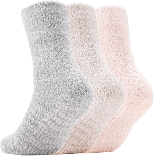 Breslatte Ultra Thick Calf Fuzzy Slipper Socks for Women Non Slip Winter Warm Socks Womens Gifts