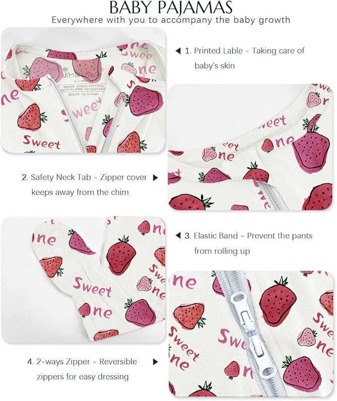 Jimonda Baby Girls Boys Footed Pajamas,Rayon From Bamboo,2 Way Zipper Long Sleeve Soft Sleeper Pjs,Infant Tie-dye Romper