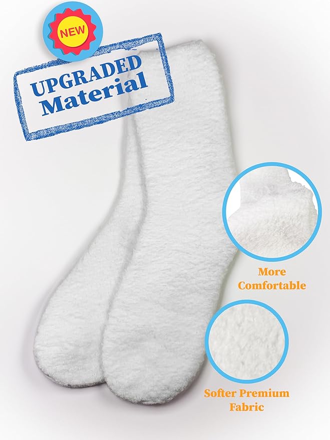 Fuzzy Socks 12 Pairs Fluffy Cozy Soft Womens Girls Plush Warm Sleep House Sock Winter Holiday Bulk Pack