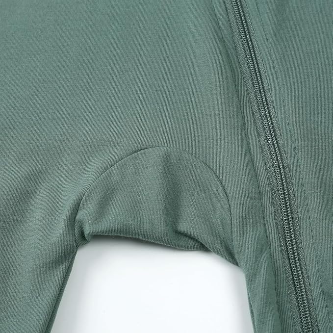 JunNeng 2 Pack Footless Long/Short Sleeve Baby Romper with Zipper Cotton Infant Sleepwear