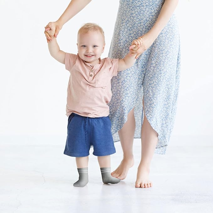 GRPSKCOS Baby Socks Non Slip 12 Pairs Toddler Anti Skid Socks for 0-7 Years Infants Little Kids Boys Girls