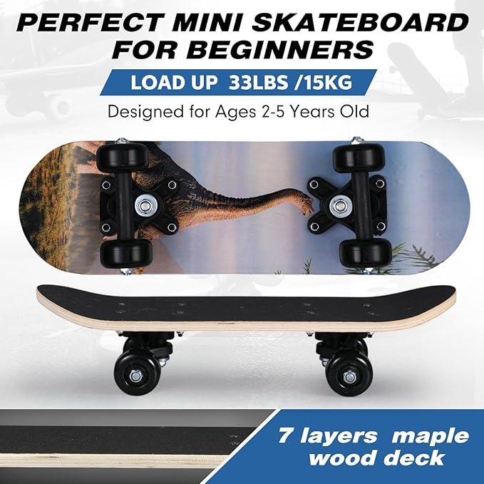 Honoson 7 Pcs Skateboard for Toddlers Beginners Knee Elbow Pads Wrist Guards Gear Set