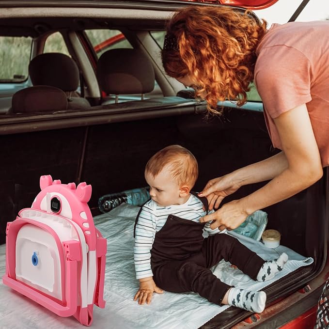 Baby Bathtub,Collapsible Baby Bath Tub with Thermometer & Soft Floating Cushion,Portable Travel Baby Bathtubs for Newborns to Toddlers 0-36 Months(Crab Blue)