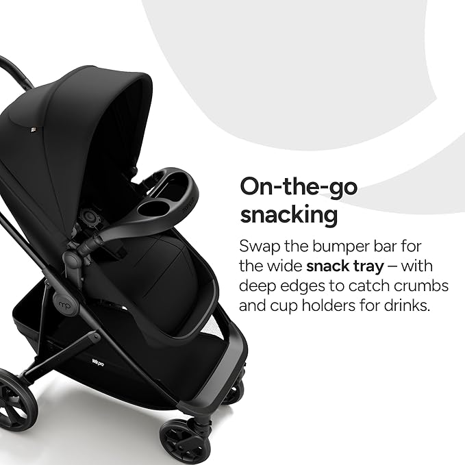 Mompush Wiz Pro 4-in-1 Baby Stroller with Newborn Mode, Full-Size All-Terrain Premium Stroller from Newborn to Toddler, Snack Tray Included for Easy Feeding & Outing, Lay-Flat in Seconds