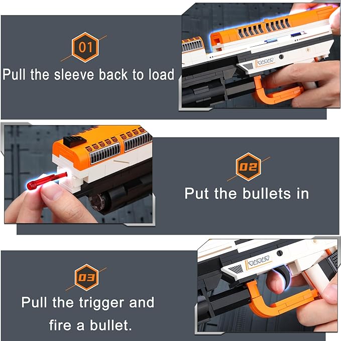 LITTLE FROGGY Toys 3-in-1 Building Block Gun Compatible with Lego Bricks Features Pistol Sniper Rifle Ideal Gift for Boys 273 PCS