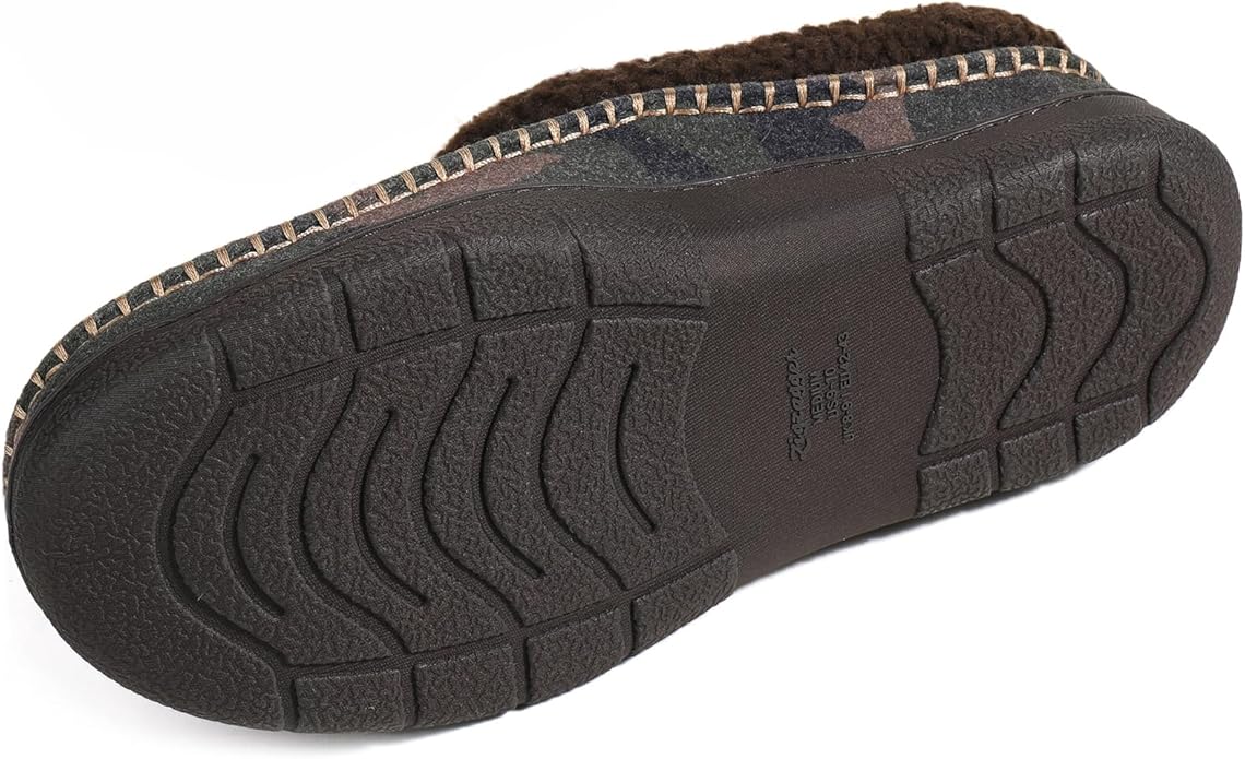 Zigzagger Men's Slip On Moccasin Slippers, Indoor/Outdoor Warm Fuzzy Comfy House Shoes, Fluffy Wide Loafer Slippers