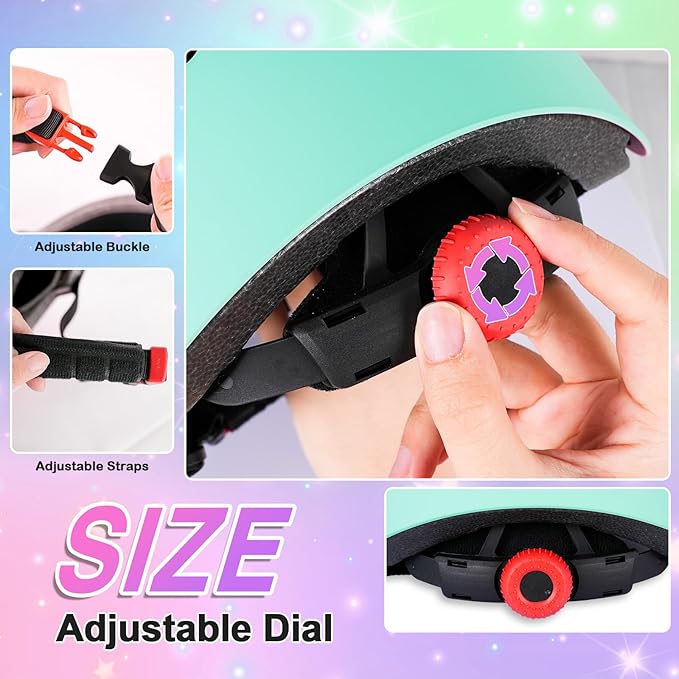 Kids Bike Helmet for 3-5-8-14+ Age Girls and Boys, Kids Helmet with Knee Pads Elbow Pads Wrist Guards,Ventilation Multi-Sport Scooter Roller Skate Rollerblading Skateboarding Climbing Cycling