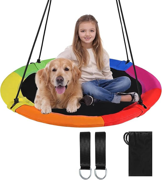 RedSwing 43" Flying Saucer Tree Swing for Kids Outdoor, Multi-Color