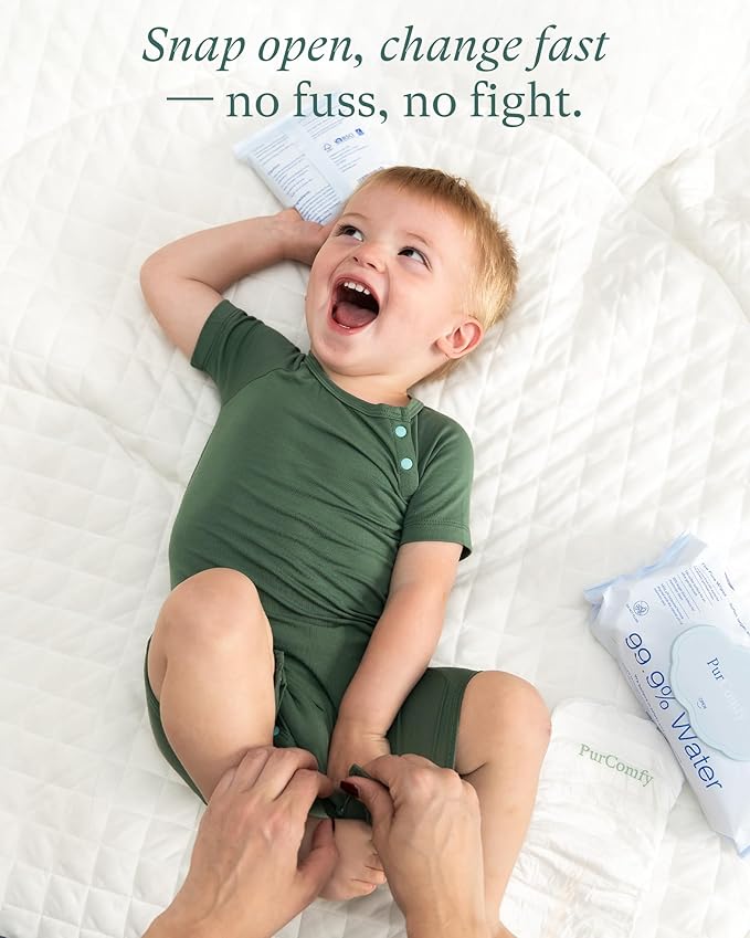 SuperSoft Short Sleeve Baby Romper, Unisex Bamboo Viscose One-piece Summer Pajamas, Boy Girl Footless Jumpsuit Snap Closure