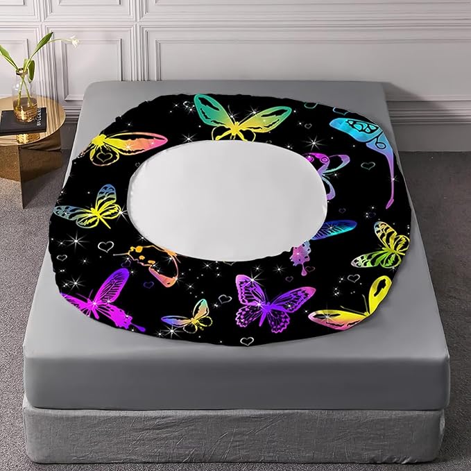Colorful Butterfly Sheets Twin Size for Girls Boys Black Kids Cute Bedsheets Microfiber Deep Pocket Bed Sheet & Pillowcase Sets 3 Pieces