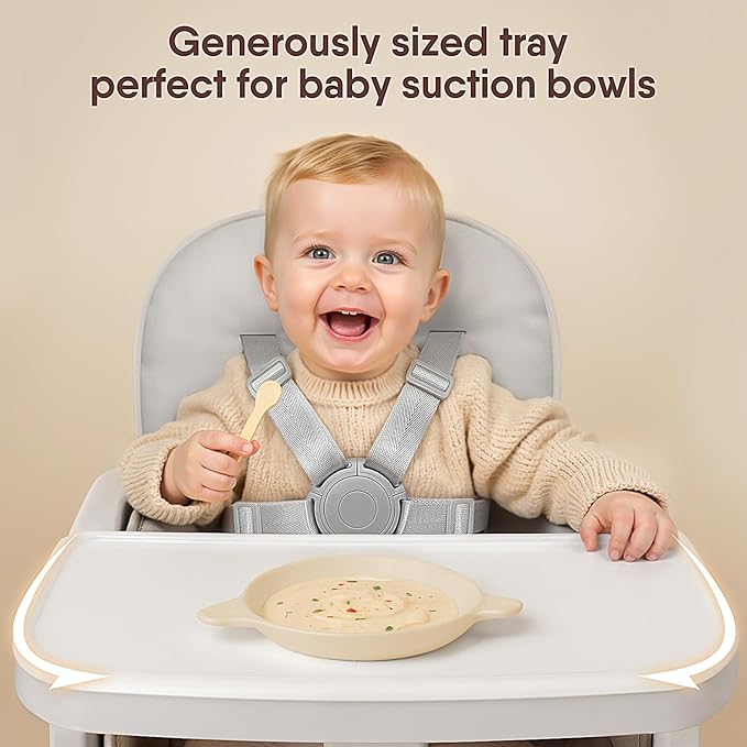 3-in-1 Portable Baby High Chair for Babies and Toddlers, Convertible Easy Clean Infant Foldable Highchair with Adjustable Legs & Dishwasher Safe Tray, Grey