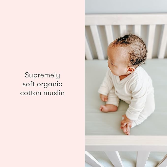 Newton Baby Fitted Dual Layer Crib Sheet (2-Pack) - Ultra Breathable and Soft, Organic Gauze, Fits All Standard Cribs, Pink