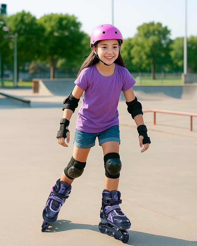 Gonex Inline Skates for Girls Boys Kids, Adjustable Skates Outdoor Blades Inline Roller Skates for Children Teens Women with Light Up Wheels for Indoor Outdoor Backyard Skating
