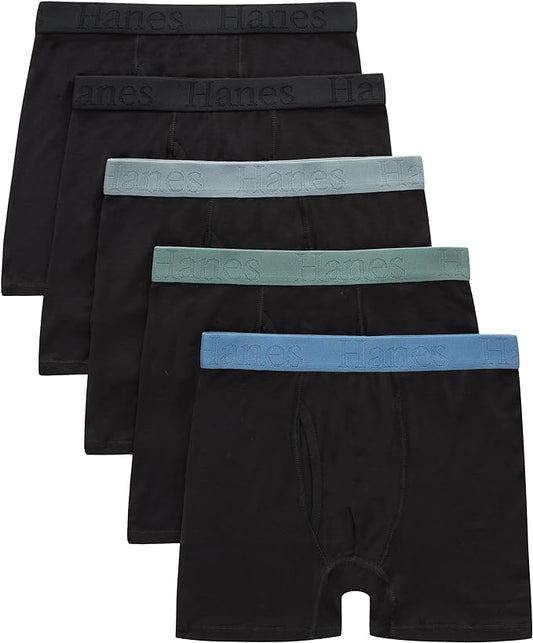Hanes Ultimate Hanes Originals Ultimate Supersoft Boys' Boxer Brief Underwear, Assorted, 5-Pack