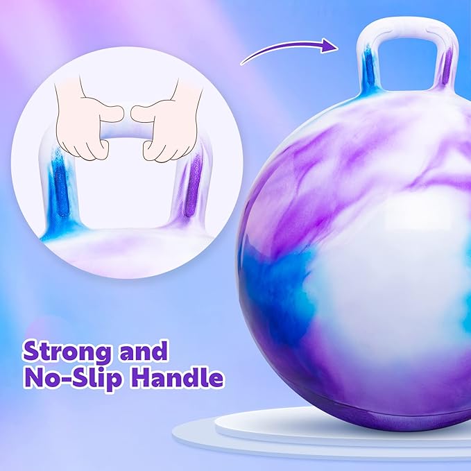 PlayZap Hopper Balls for Kids 10+, 22 Inches Bouncy Ball with Handle, 22" Inflatable Bouncing Hopper, 55cm Bouncing Toys, Big Hopping Toys for Boys Girls Gifts