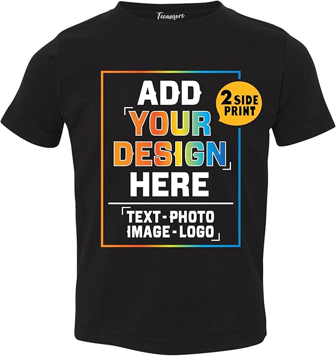 TEEAMORE Custom Front & Back Print T-Shirt Hoodie Sweatshirt Long Sleeve Tank Top with Your Image for Men Women Kids Baby