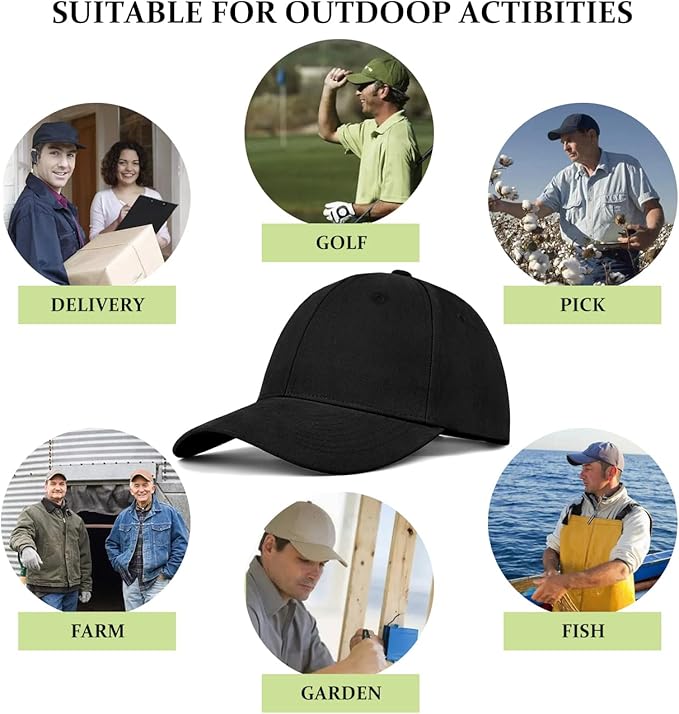 3 Pack Unisex Cotton Baseball Cap Adjustable Unconstructed Plain Sport Dad Golf Hat for Men and Women