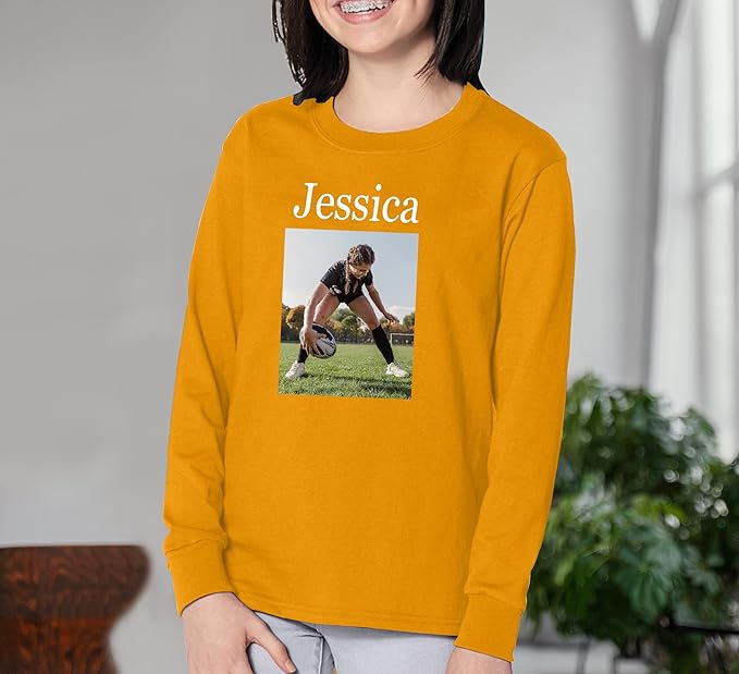 TEEAMORE Custom Front & Back Print T-Shirt Hoodie Sweatshirt Long Sleeve Tank Top with Your Image for Men Women Kids Baby